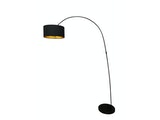 SalesFever® Bogenlampe schwarz mit Stoffschirm Two Toned 394076 Miniaturansicht - 1