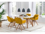 SalesFever® Essgruppe gelb 180 x 90 cm weiß Aino 5tlg. Tisch & 4 Stühle 393321 Miniaturansicht - 1