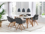 SalesFever® Essgruppe grau 180 x 90 cm weiß Aino 5tlg. Tisch & 4 Stühle 393284 Miniaturansicht - 1