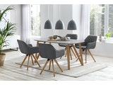 SalesFever® Essgruppe Grau 160 x 90 cm Grau Aino 5tlg. Tisch & 4 Stühle 393215 Miniaturansicht - 1