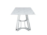 SalesFever® Esstisch Weiß & Chrom 160x90 cm Glaspatte in Marmoroptik NOBILE 395745 Miniaturansicht - 3