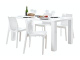 SalesFever® Essgruppe Weiß Luke 5 tlg. 180 x 90 cm 4 Design Stühle Sari 393475 Miniaturansicht - 2