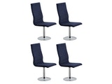 SalesFever® Essgruppe Blau Ledan Ø 100 cm 5tlg. Tisch & 4 Stühle Lio 393369 Miniaturansicht - 4