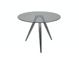 SalesFever® Essgruppe Grau Ledan Ø 100 cm 5tlg. Tisch & 4 Stühle Lio 393352 Miniaturansicht - 3