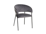 SalesFever® Stuhl Grau & Schwarz Samt mit Rückensteppung Gestell Metall Pearl 395479 Miniaturansicht - 1