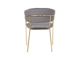 SalesFever® Stuhl Grau & Gold Samt mit Rückensteppung Gestell Metall Pearl 395523 Miniaturansicht - 5