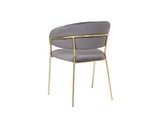 SalesFever® Stuhl Grau & Gold Samt mit Rückensteppung Gestell Metall Pearl 395523 Miniaturansicht - 4