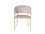 SalesFever® Stuhl Rose & Gold Samt mit Rückensteppung Gestell Metall Pearl 395530 Miniaturansicht - 2