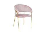 SalesFever® Stuhl Rose & Gold Samt mit Rückensteppung Gestell Metall Pearl 395530 Miniaturansicht - 1