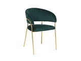 SalesFever® Stuhl Grün & Gold Samt mit Rückensteppung Gestell Metall Pearl 395547 Miniaturansicht - 1