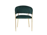 SalesFever® Stuhl Grün & Gold Samt mit Rückensteppung Gestell Metall Pearl 395547 Miniaturansicht - 2