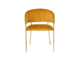SalesFever® Stuhl Gelb & Gold Samt mit Rückensteppung Gestell Metall Pearl 395554 Miniaturansicht - 2