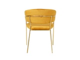 SalesFever® Stuhl Gelb & Gold Samt mit Rückensteppung Gestell Metall Pearl 395554 Miniaturansicht - 5