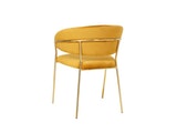 SalesFever® Stuhl Gelb & Gold Samt mit Rückensteppung Gestell Metall Pearl 395554 Miniaturansicht - 4