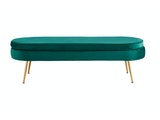SalesFever® Sitzpouf Grün oval lang aus Samt, Beine Chrom goldfarben Arielle 397268 Miniaturansicht - 2