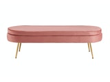 SalesFever® Sitzpouf Rose oval lang aus Samt, Beine Chrom goldfarben Arielle 397282 Miniaturansicht - 2