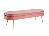 SalesFever® Sitzpouf Rose oval lang aus Samt, Beine Chrom goldfarben Arielle 397282 Miniaturansicht - 1