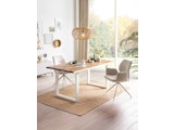 SalesFever® Esstisch 180x90 cm Akazie Tischgestell in U-Form weiß WILSON 398791 Miniaturansicht - 2