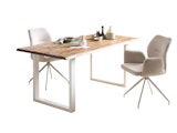 SalesFever® Esstisch 200x100 cm Akazie Tischgestell in U-Form weiß WILSON 398807 Miniaturansicht - 1