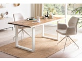 SalesFever® Esstisch 200x100 cm Akazie Tischgestell in U-Form weiß WILSON 398807 Miniaturansicht - 3