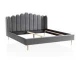 SalesFever® Muschelbett aus Samt Grau 180x200 cm Beine Chrom goldfarben ARIELLE 398739 Miniaturansicht - 2