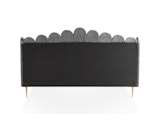 SalesFever® Muschelbett aus Samt Grau 180x200 cm Beine Chrom goldfarben ARIELLE 398739 Miniaturansicht - 4