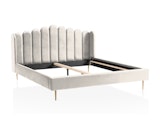SalesFever® Muschelbett aus Samt Beige 180x200 cm Beine Chrom goldfarben ARIELLE 398746 Miniaturansicht - 2