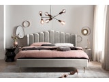 SalesFever® Muschelbett aus Samt Beige 180x200 cm Beine Chrom goldfarben ARIELLE 398746 Miniaturansicht - 5