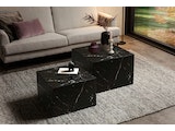 SalesFever® Couchtisch quadratisch Schwarz 2er Set in Marmoroptik Harlow 398586 Miniaturansicht - 1