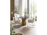 SalesFever® Esstisch Ø 100 cm mit geriffeltem Sockel aus Eichenfurnier Melvin 371749 Miniaturansicht - 2
