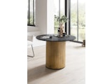 SalesFever® Esstisch Ø 120 cm mit geriffeltem Sockel aus Eichenfurnier Melvin 371756 Miniaturansicht - 3