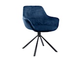 SalesFever® Armlehnstuhl 360° Drehfunktion mit Wabensteppung Samt Blau Harvey 399217 Miniaturansicht - 1