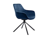 SalesFever® Armlehnstuhl 360° Drehfunktion mit Wabensteppung Samt Blau Harvey 399217 Miniaturansicht - 3