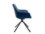 SalesFever® Armlehnstuhl 360° Drehfunktion mit Wabensteppung Samt Blau Harvey 399217 Miniaturansicht - 4