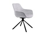 SalesFever® Armlehnstuhl mit Wabensteppung Samt Hellgrau Harvey 399248 Miniaturansicht - 3