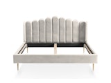 SalesFever® Muschelbett aus Samt Beige 140x200 cm Beine Chrom goldfarben ARIELLE 398715 Miniaturansicht - 1