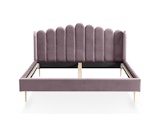 SalesFever® Muschelbett aus Samt Rose 140x200 cm Beine Chrom goldfarben ARIELLE 398722 Miniaturansicht - 1