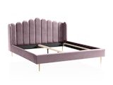 SalesFever® Muschelbett aus Samt Rose 140x200 cm Beine Chrom goldfarben ARIELLE 398722 Miniaturansicht - 2
