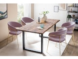 SalesFever® Esstisch 140x80 cm Akazie Tischgestell in U-Form schwarz WILSON 399019 Miniaturansicht - 12