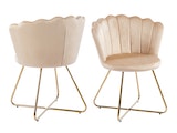 SalesFever® Muschelstuhl 2er Set aus Samt Beige Arielle 369227 Miniaturansicht - 1