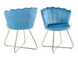 SalesFever® Muschelstuhl 2er Set aus Samt Blau Arielle 369265 Miniaturansicht - 1