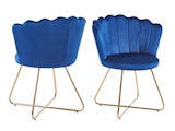 SalesFever® Muschelstuhl 2er Set aus Samt Dunkelblau Arielle 369272 Miniaturansicht - 1
