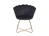 SalesFever® Muschelstuhl 2er Set aus Samt Schwarz Arielle 369289 Miniaturansicht - 3