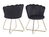 SalesFever® Muschelstuhl 2er Set aus Samt Schwarz Arielle 369289 Miniaturansicht - 1