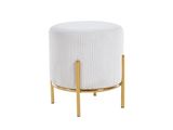 SalesFever® Polsterhocker Ø35 cm Cord Optik mit goldfarbenem Gestell Beige Cosy 369418 Miniaturansicht - 1