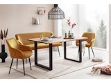 SalesFever® Sitzbank 160 cm Samt mit Armlehnen und Rückensteppung Senfgelb Finja 368718 Miniaturansicht - 11