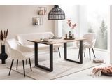 SalesFever® Sitzbank 160 cm Samt mit Armlehnen und Rückensteppung Creme Finja 368688 Miniaturansicht - 11
