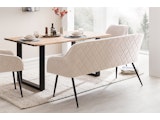 SalesFever® Sitzbank 160 cm Samt mit Armlehnen und Rückensteppung Creme Finja 368688 Miniaturansicht - 12