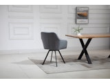 SalesFever® Essgruppe 5-tlg. 180x90 cm Tisch Cognac Stuhlbezug Grau LANDO-FIONA 371176 Miniaturansicht - 14
