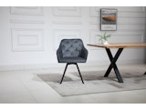 SalesFever® Essgruppe 5-tlg. 180x90 cm Tisch Cognac Stuhlbezug Grau LANDO-FIONA 371176 Miniaturansicht - 16